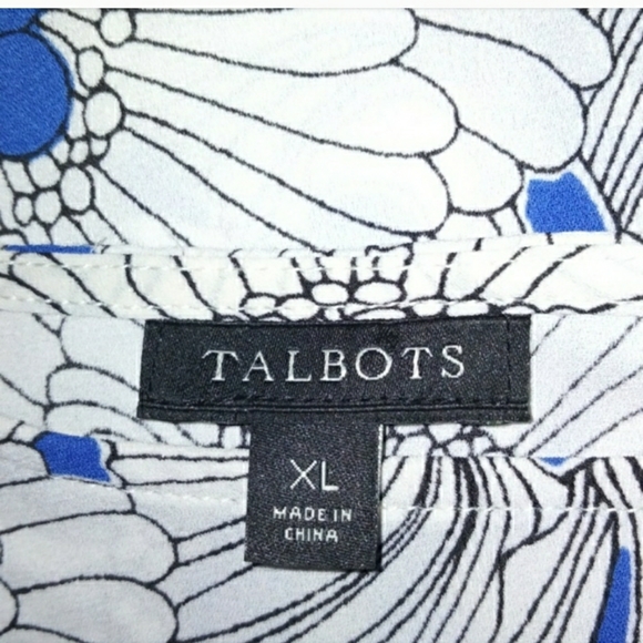 Talbots Floral Blouse Size XL - Picture 6 of 7